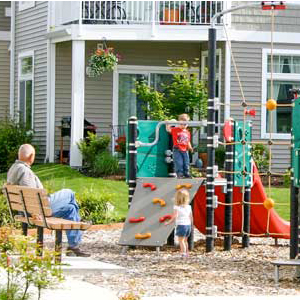 Safe toddler playgrounds for daycare center or apartment complex