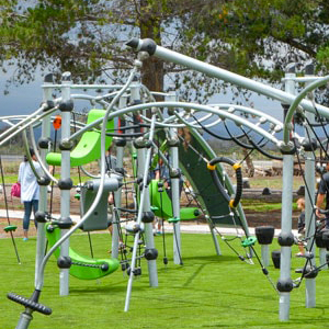 Park equipment for play areas manufactured and designed by KOMPAN playground equipment