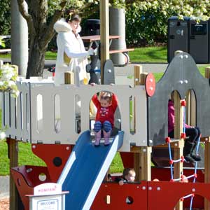 Playground with pretend play ship