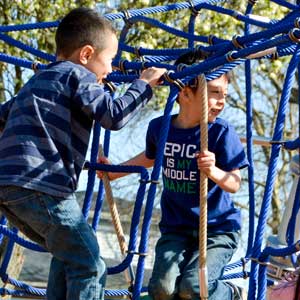 modern playground rope climbers