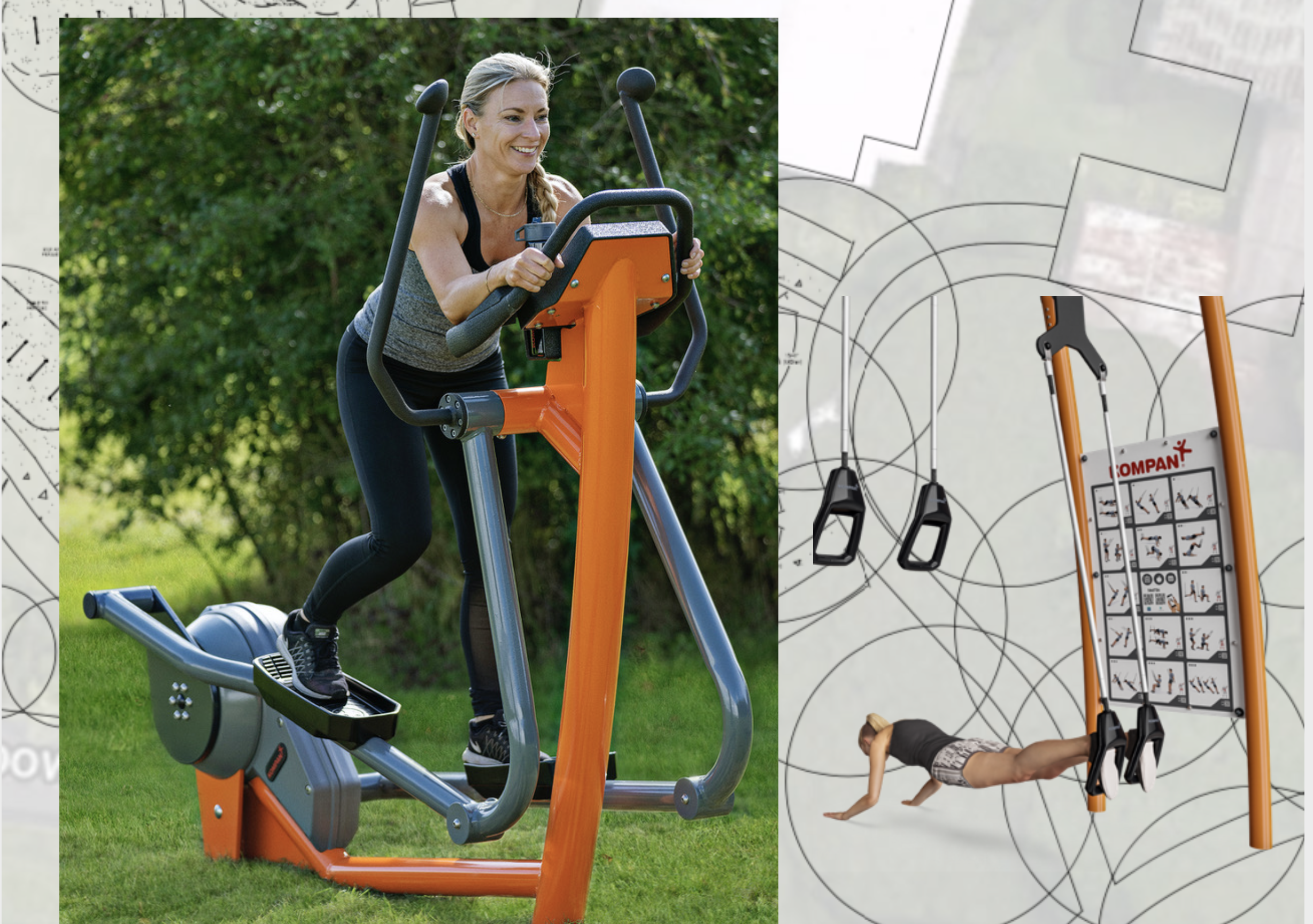KOMPAN Cross Trainer with Touch Screen